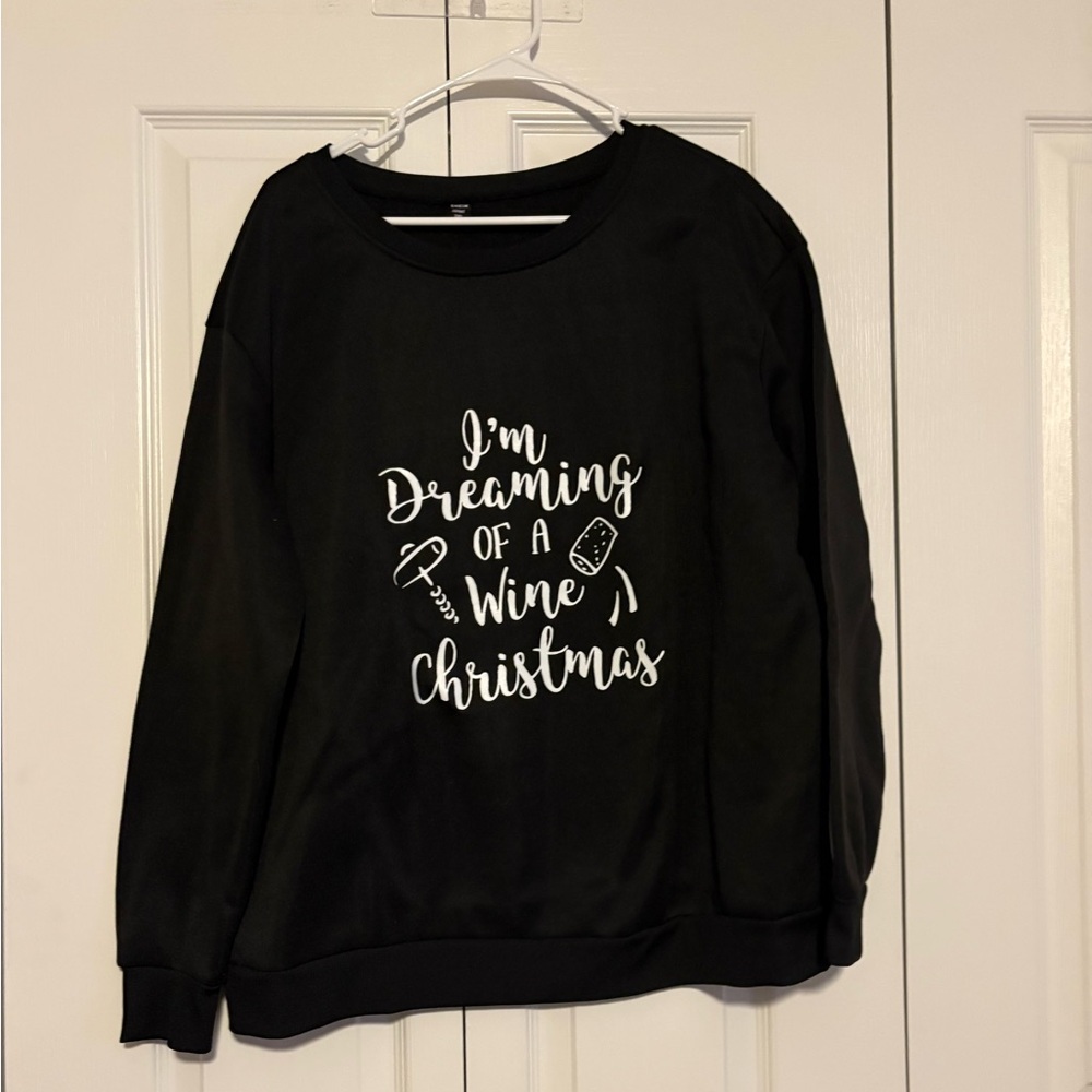 ✨SALE MUST GO✨ EUC 1xl SHEIN  Christmas wine white Christmas sweatshirt ￼